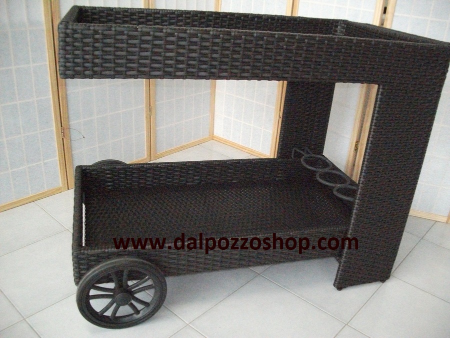 B5064/T CARRELLO NERO TIGER TIGER RATTAN SINTETICO